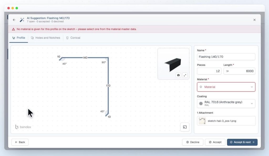 Profile editor